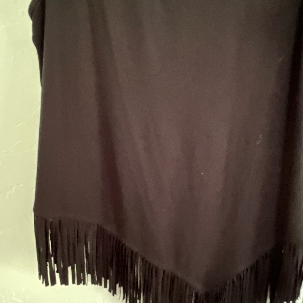 Karen Kane Black Fringe Asymmetrical Hem Tank Top XL - Picture 3 of 8
